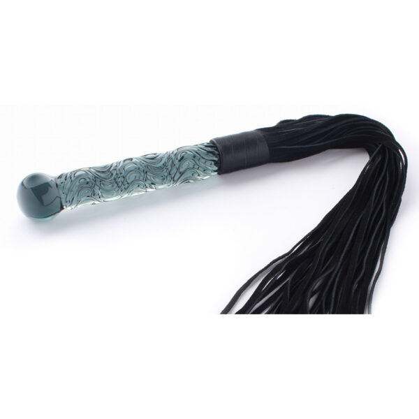 Glassdildo HIBIKO with Leather stripes 21cm