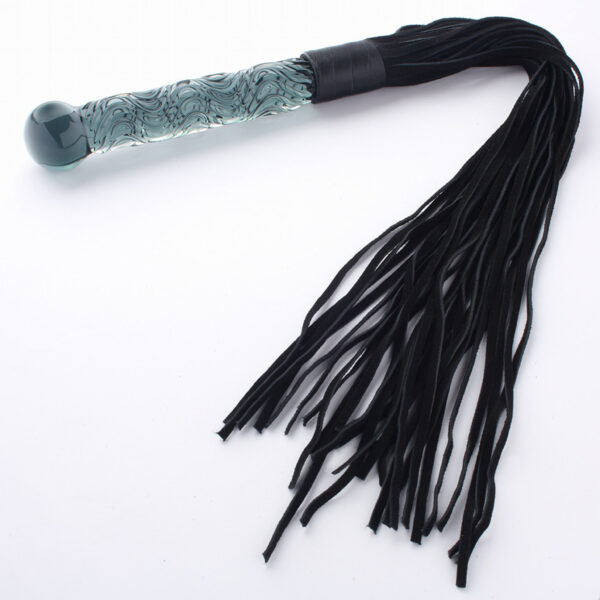 Glassdildo HIBIKO with Leather stripes 21cm - Afbeelding 2