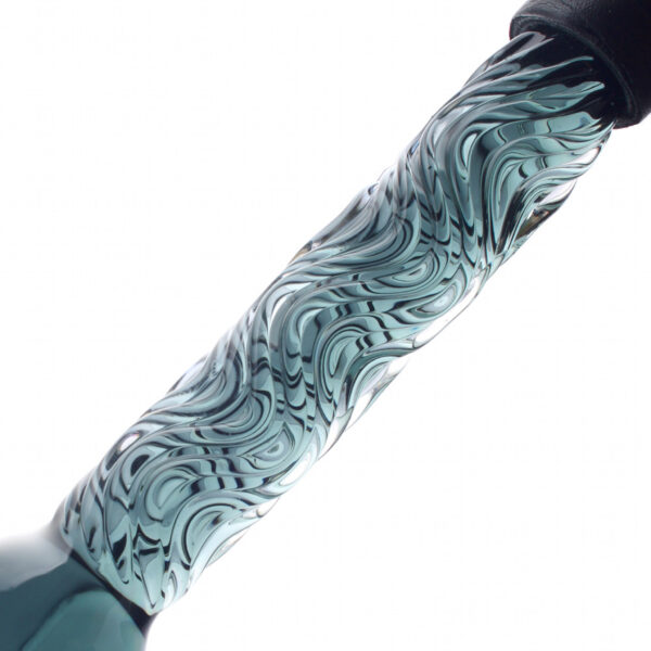 Glassdildo HIBIKO with Leather stripes 21cm - Afbeelding 3