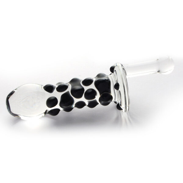 Glassdildo RINAKO Plug black Nopped 16cm