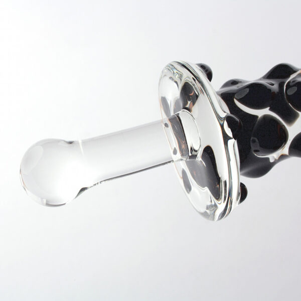 Glassdildo RINAKO Plug black Nopped 16cm - Afbeelding 2