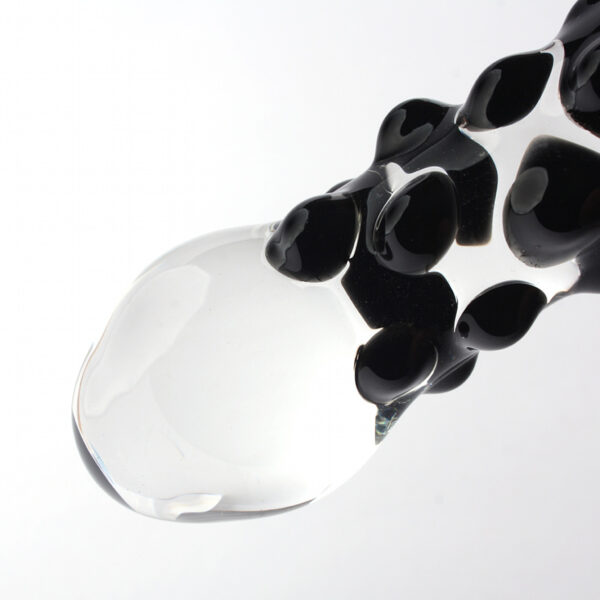 Glassdildo RINAKO Plug black Nopped 16cm - Afbeelding 3