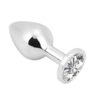 Rosebud Anal Plug medium silver - clear - Afbeelding 2