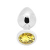 Rosebud Anal Plug medium silver - yellow