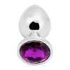 Rosebud Anal Plug large silver - dark violett