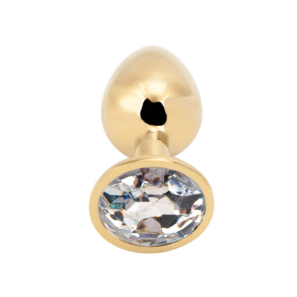 Rosebud Anal Plug medium gold - clear