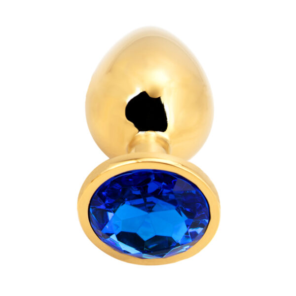 Rosebud Anal Plug large gold - dark blue