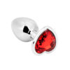 Heart shape Anal Plug small silver - red - Afbeelding 2