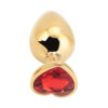 Heart shape Anal Plug large gold - red