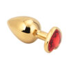 Heart shape Anal Plug large gold - red - Afbeelding 2