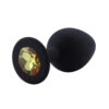 Rosebud Silicone Anal Plug medium Black - Yellow