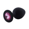 Rosebud Silicone Anal Plug large Black - Pink