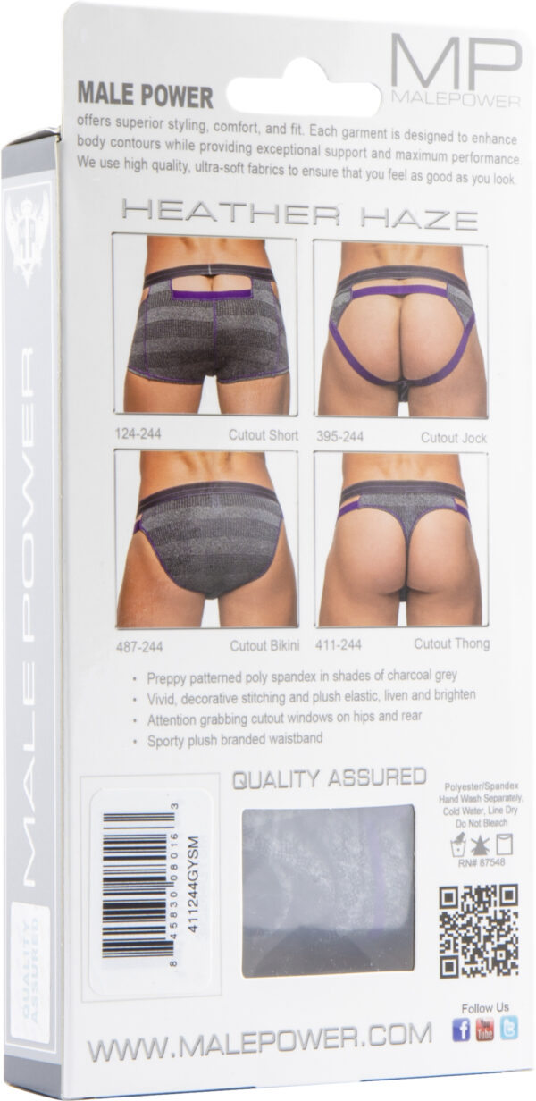 Cutout Thong Heatherhaz - S/M (Grey) - Afbeelding 4