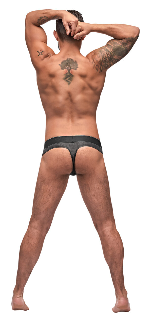 Black Ice Lace Up Thong - L/XL (Black) - Afbeelding 2