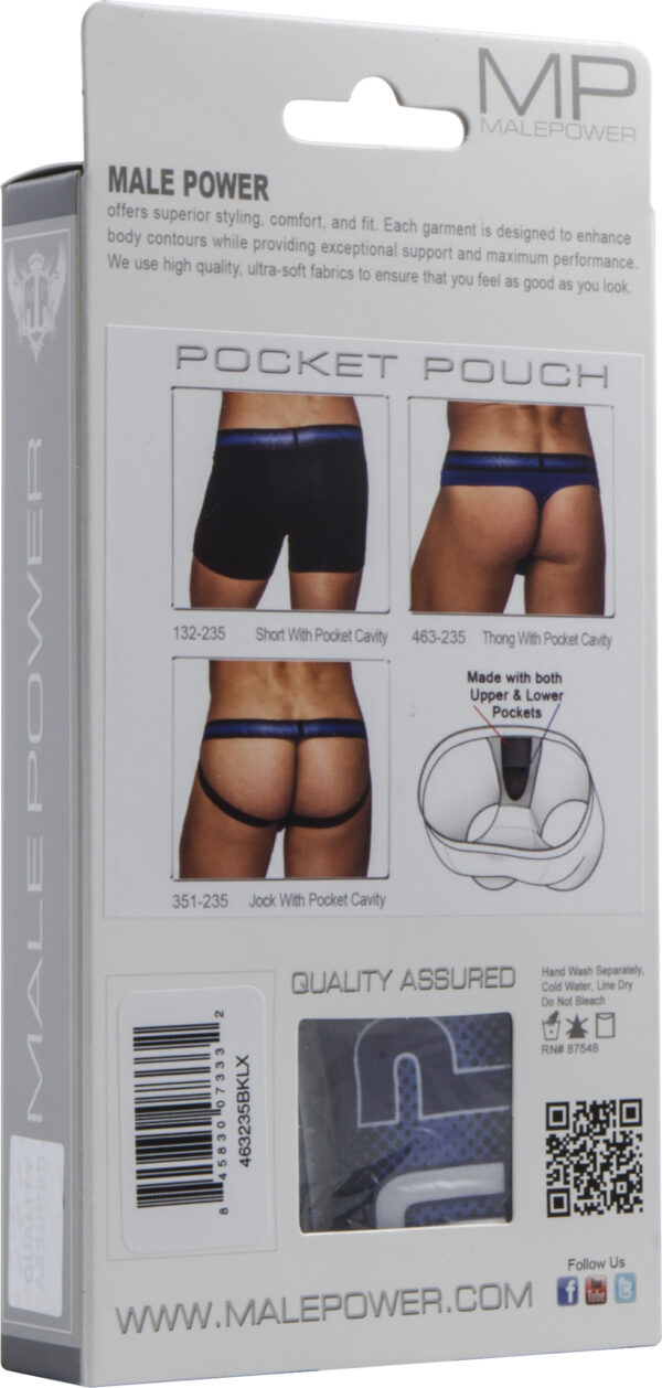Thong with pocket cavity -S/M (Black) - Afbeelding 4
