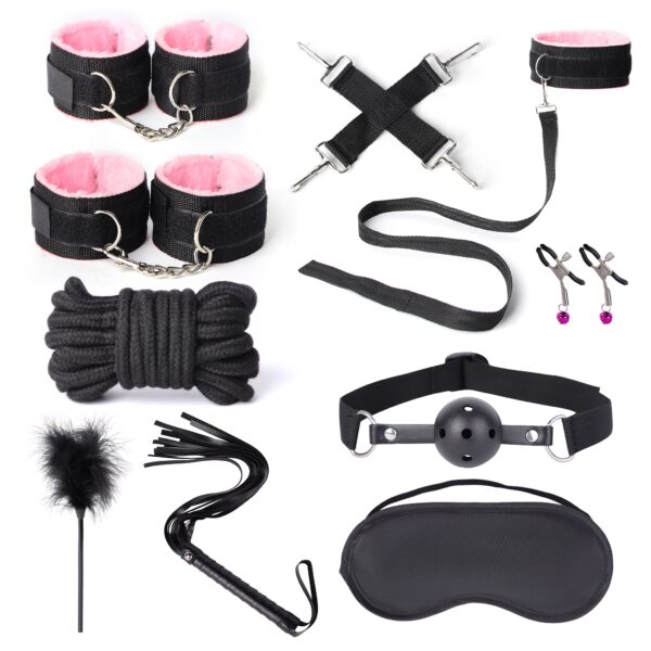 BDSM Set (11pcs) #PinkSession Black/Pink