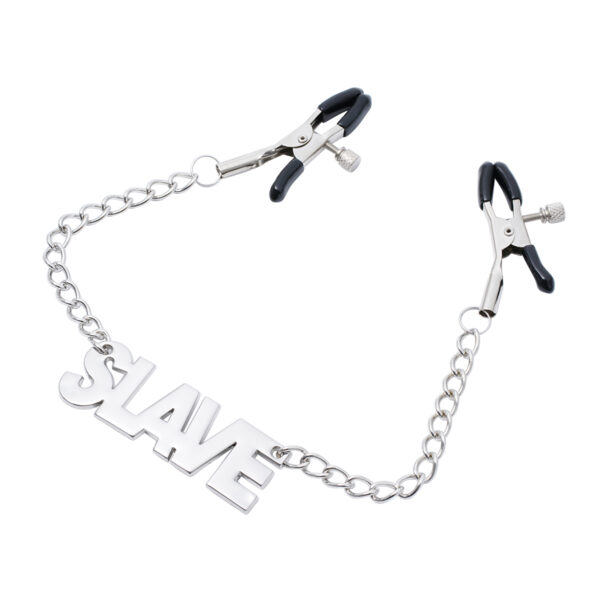 Nipple Clamps with SLAVE pendant Silver