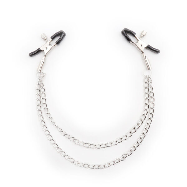 Nipple Clamps with Black Cap Silver