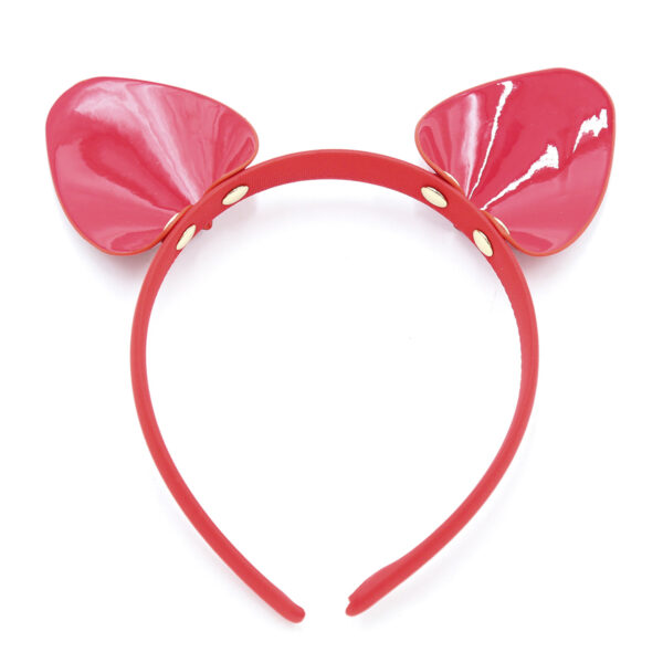 Hair Band with Ears Shiny Red