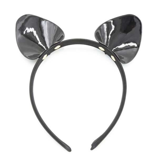 Hair Band with Ears Shiny Black