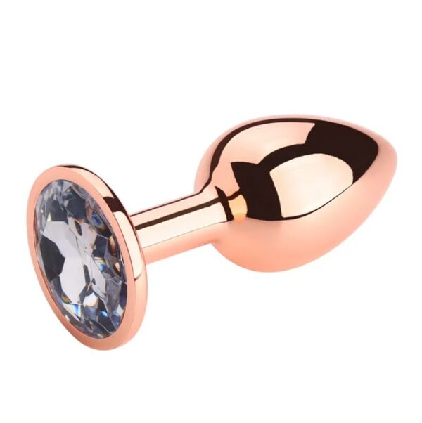 Rosebud Anal Plug Small Rose Gold - Clear