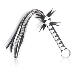 Leather Flogger Black/White