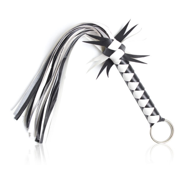Leather Flogger Black/White