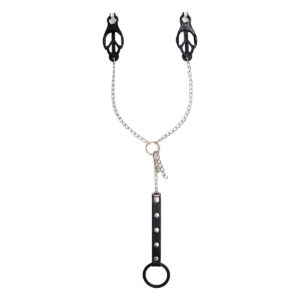 Nipple Clamps / Penis Ring Silver/Black