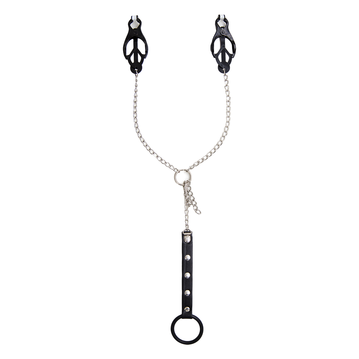 Nipple Clamps / Penis Ring Silver/Black