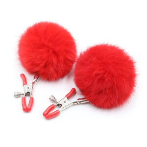 Plush Nipple Clamps Red