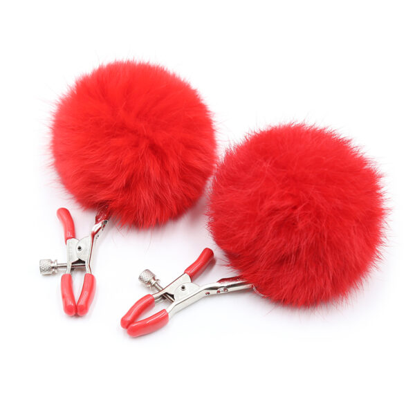 Plush Nipple Clamps Red