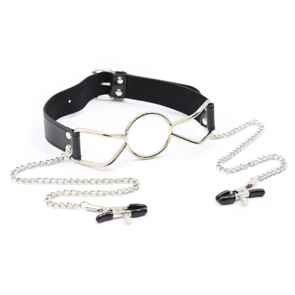 Mouth Ring L/Nipple Clamps Black