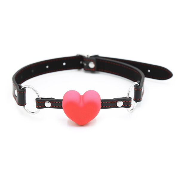 Heart Mouth Gag Black/Red