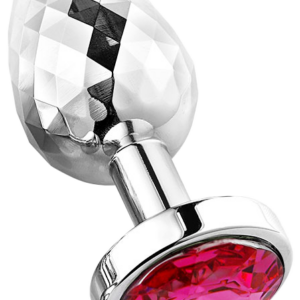 Diamond Facets Anal Plug Silver L Pink