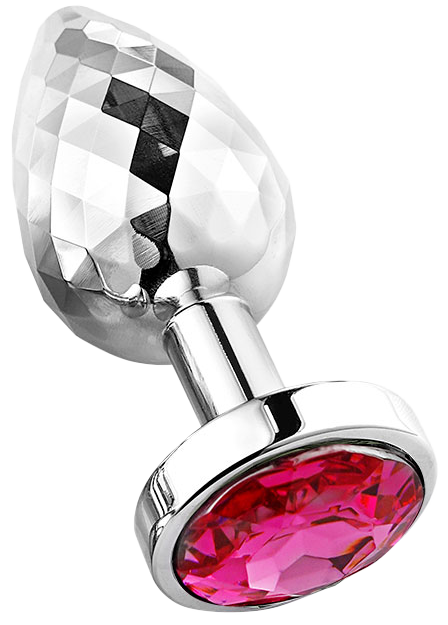Diamond Facets Anal Plug Silver L Pink
