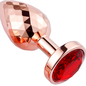 Diamond Facets Anal Plug Rose M Red