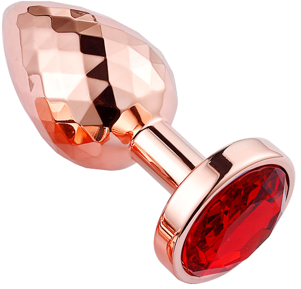 Diamond Facets Anal Plug Rose M Red