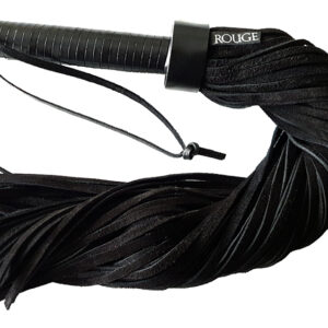 Long Suede Flogger Leather Handle Black