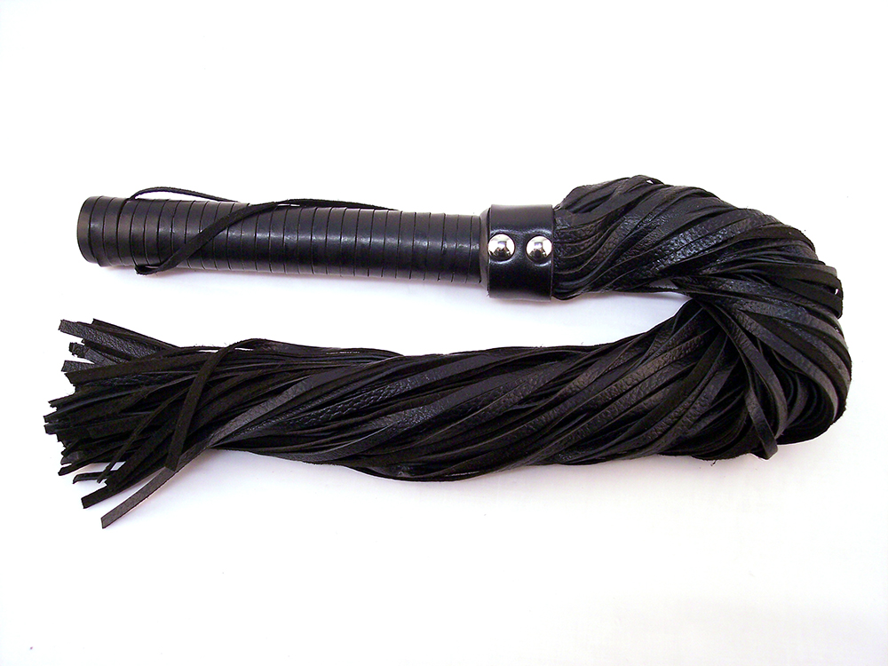 Leather Handle Flogger Black