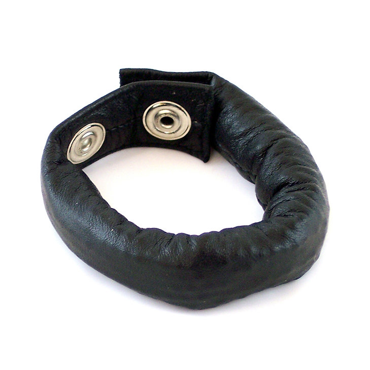 Leather Weighted Cock Strap Black