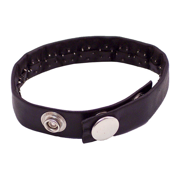 Leather Pin Prick Cock Strap Black