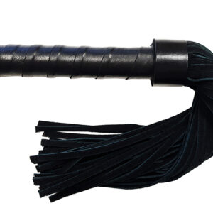 Leather Handle Short Suede Flogger  Black