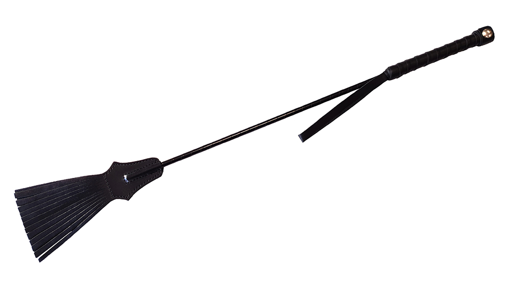 Leather Tasselled Riding Crop Black