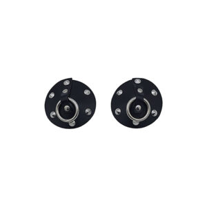 Leather Studded Nipple Covers with extra Sticker Black