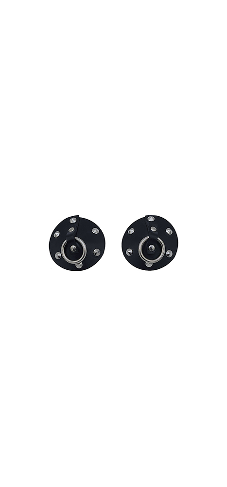 Leather Studded Nipple Covers with extra Sticker Black