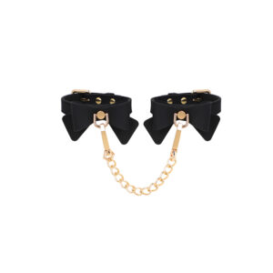 Silicone Hand Restaints with Bow and Chains Black