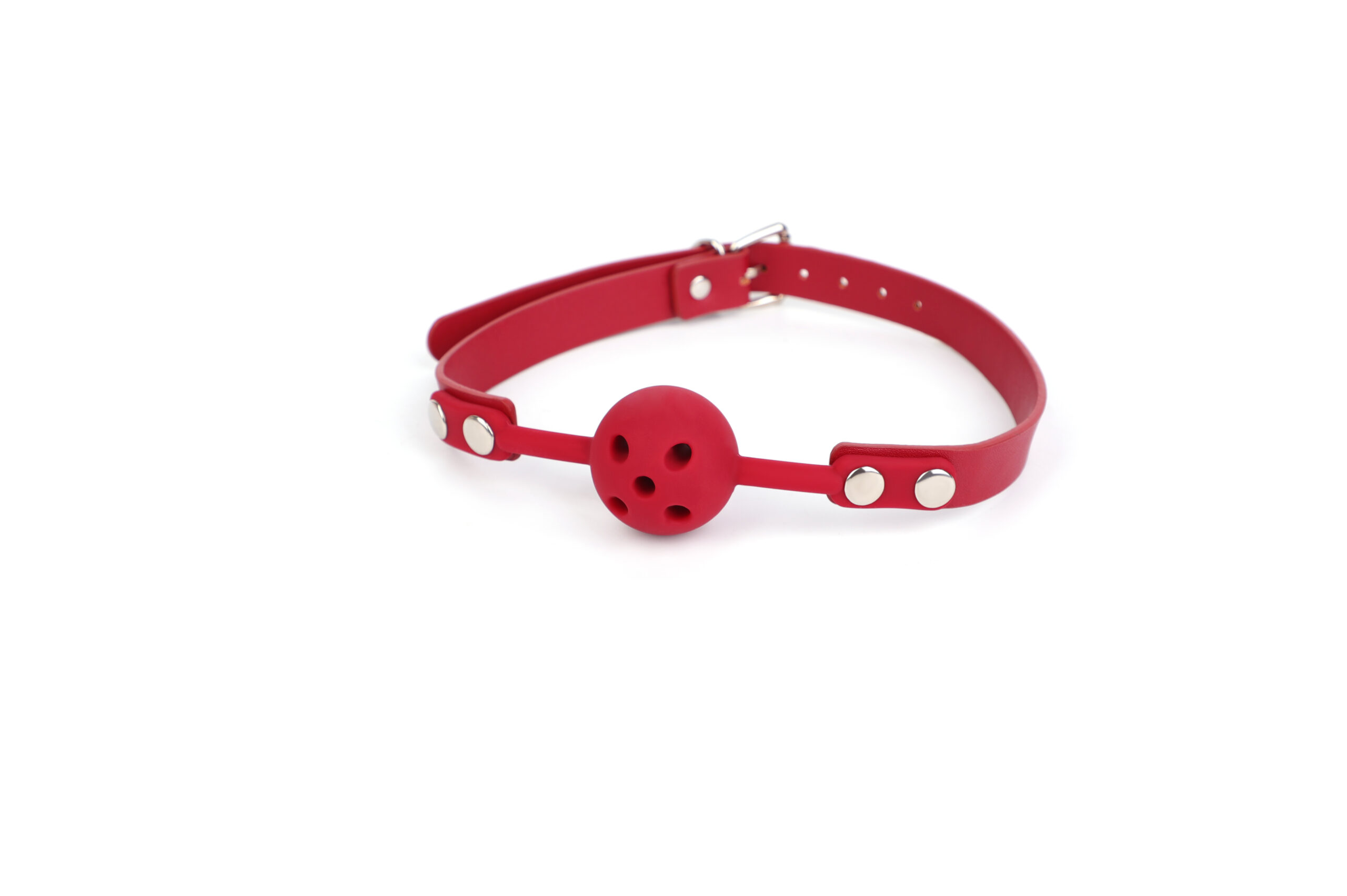 Silicone Breathable Ball Gag Red