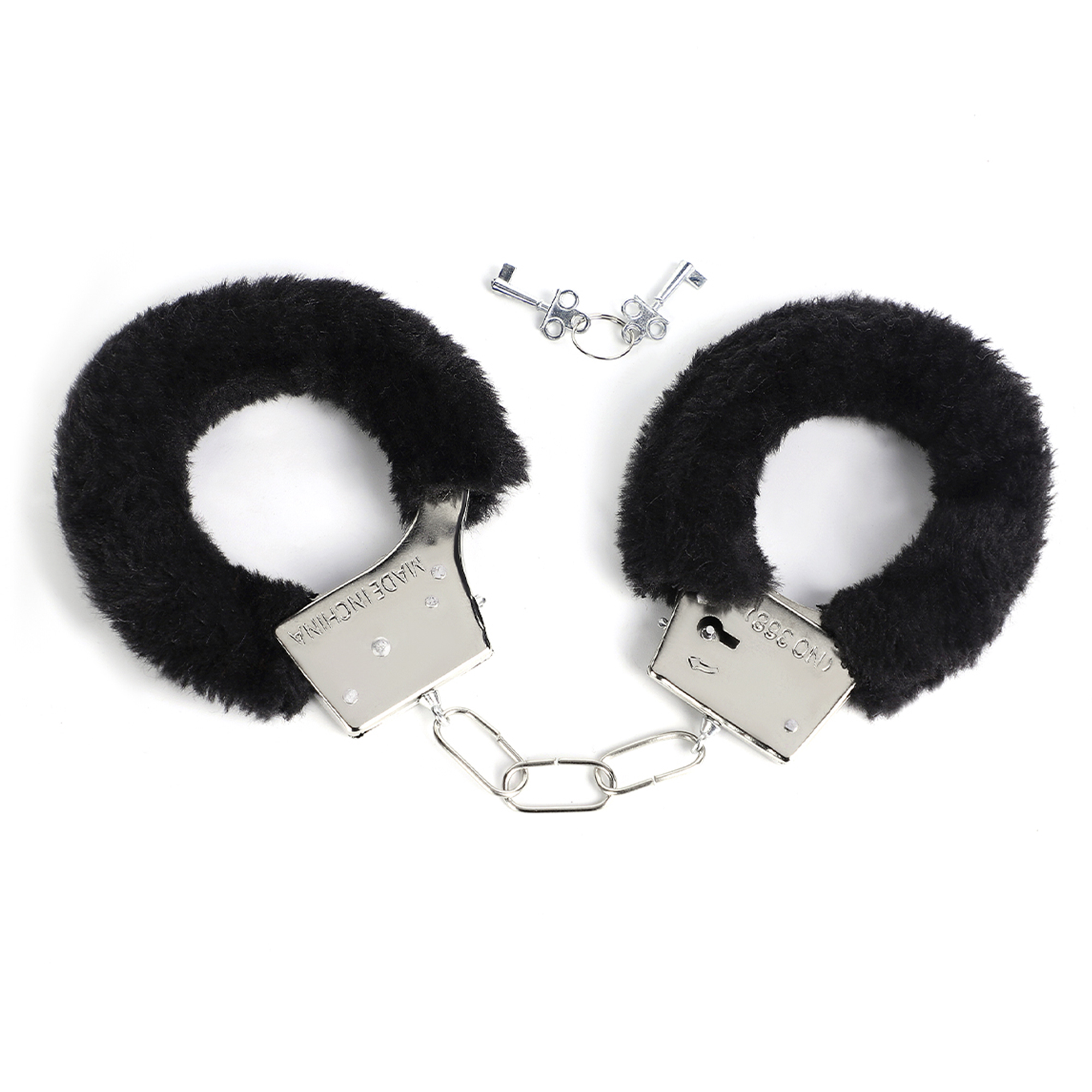 Fluffy Metal Handcuffs Black