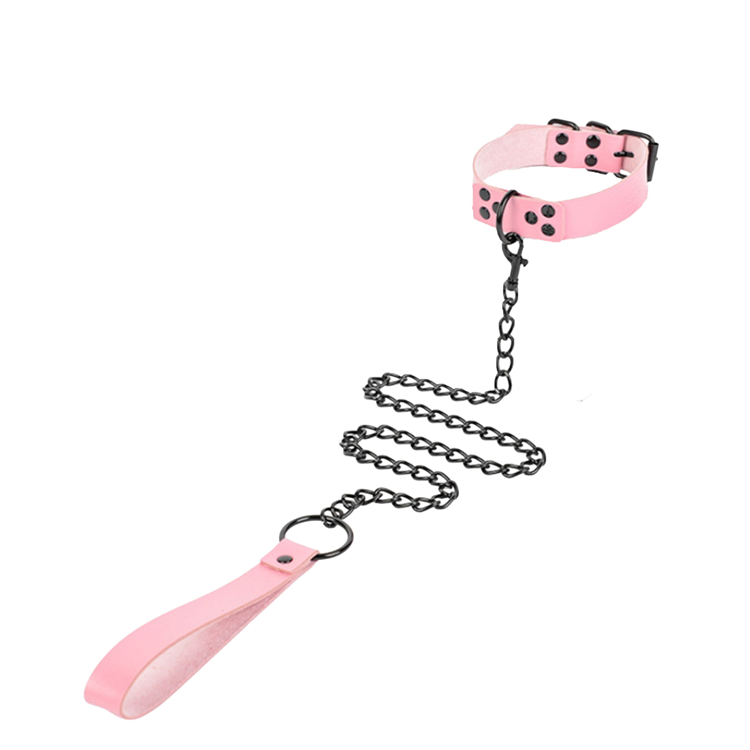 Gothic Collar + Leash Pink