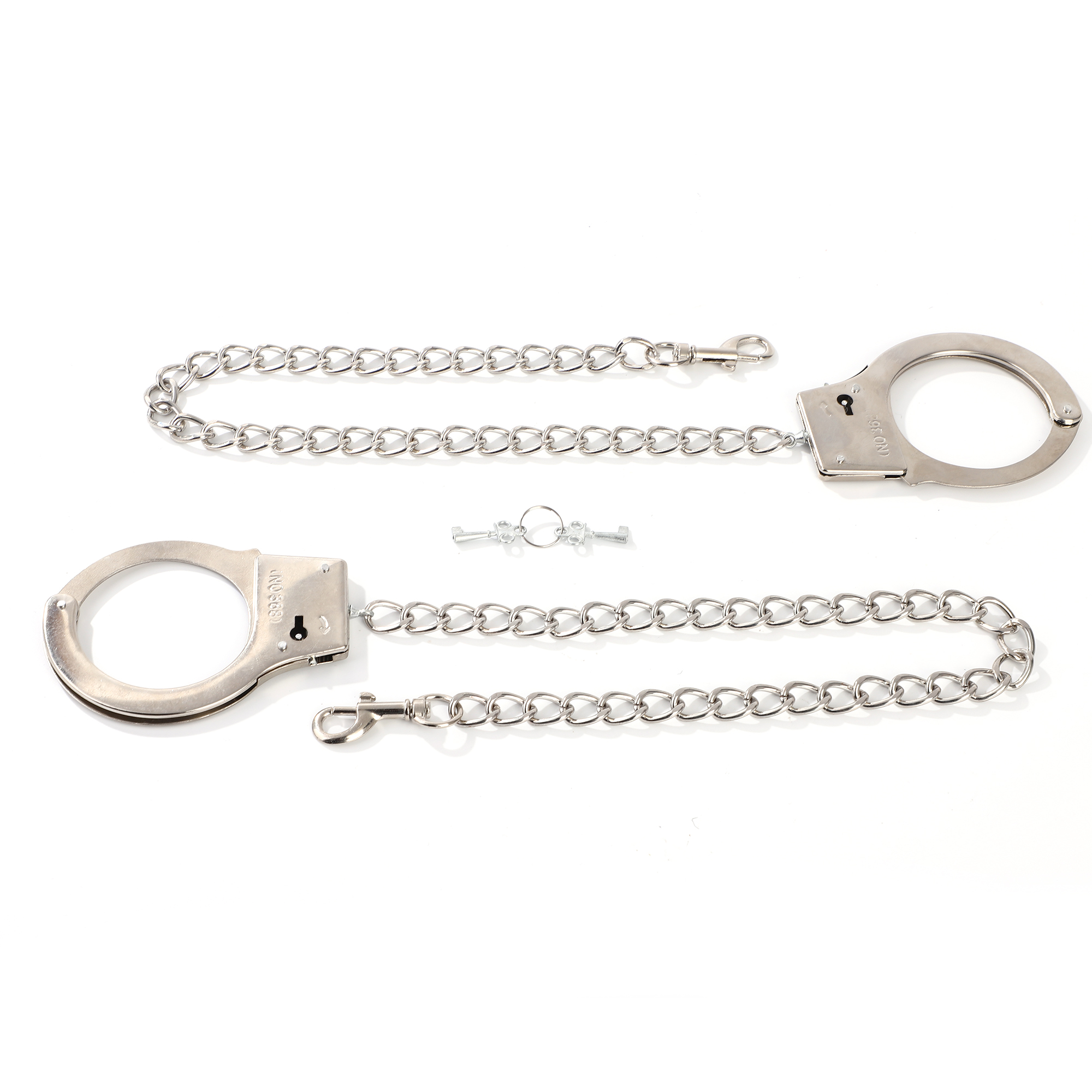 Long Chain Tin Handcuffs Silver